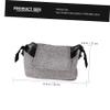Abaodam Stroller Organizer Bag with Phone Pocket and Shoulder Strap Non-slip Multi-functional Pouch for Parents Large Capacity Accessory Holder Linen Gray view 3