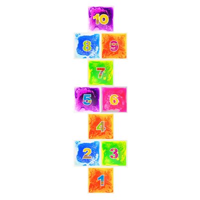 Fun and Function - Jumbo Hopscotch Gel Floor Tiles - Sensory Floor Tiles for Kids - Liquid Floor Tiles for Home, School or Clinic Floor - Lava Tiles for Kids with Sensory Needs - Ages 3+