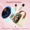 Aplsinvivi Mini Karaoke Machine Speaker for Kids, Toys for Girls Boys Friends Age 3-12+, Birthday Gifts Portable Bluetooth Speaker with Wireless Mics for 5 6 7 8 9 10 11 Years Teens Girl Boys, Beige view 2