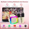 Aplsinvivi Mini Karaoke Machine Speaker for Kids, Toys for Girls Boys Friends Age 3-12+, Birthday Gifts Portable Bluetooth Speaker with Wireless Mics for 5 6 7 8 9 10 11 Years Teens Girl Boys, Beige view 4