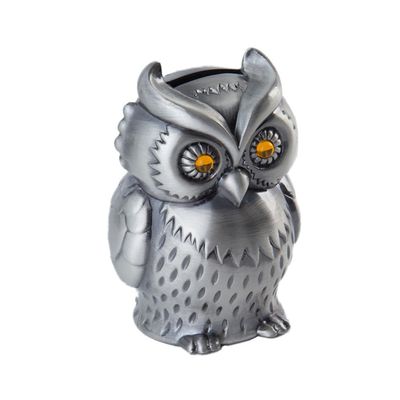 Abaodam Owl Coin Bank Zinc Alloy Owl Piggy Bank for Boys and Girls Coin Box Adorable Cartoon Money Box Desktop Ornament