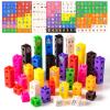 Odoorgames 100 Pcs Math Linking Cubes with 384 Cartoon Stickers view 1