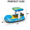 Zone Tech Harbor Master Inflatable Patrol Boat Pool Float Ride-on, Fun Water Toy Squirter, for Kids & Adults, Sturdy Handles, Easy Inflation view 3