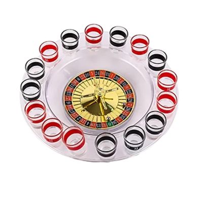 GeRRiT Roulette Sets Glass Roulette Drinking Turntable Roulette Wheel Set with Wine Glasses Adult Games for Parties for Night Home Game or Professional Use Party Games