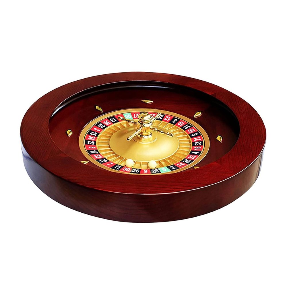 GeRRiT Roulette Sets Red Mahogany Turntable 18in Casino Grade Roulette Wheel with Double-Zero Layout Deluxe Roulette Games for at-Home Game Night Party Games