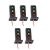 MOUDOAUER 3-Lights Traffic Light Signal Light, Decoration Light Black Post Lights for Train Building Scenery Layout, 1:87 Scale, 5Pcs view 1
