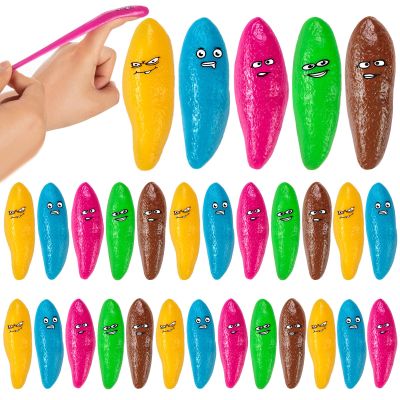 30 Pcs Finger Slingshot Novelty Toys, 5 Colors Toy Poop for Halloween, Christmas Fake Poop for Novelty Toys and Amusements, Poops for Finger Slingshot, Poops Rubber Spoof Toy for School Party