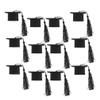 Amosfun 12pcs Mini Graduation Wine Bottle Caps Tassels Cap Decorations for Graduation Parties Family Gatherings and Photo Shoots Non-woven Design view 1
