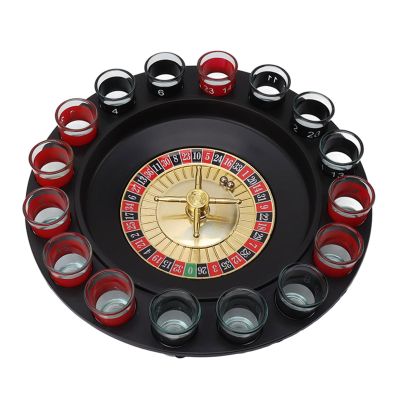 GeRRiT Roulette Sets Glass Roulette Drinking Turntable Roulette Wheel Set with Wine Glasses Adult Games for Parties for Night Home Game or Professional Use Party Games, Black