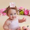 1/2 Birthday Party Hat Decorations - Baby Girl Half Birthday Headwear - Boho Natural Hat For Kids - 6 Month Glitter Crown For Babies - Kids Party Photo Booth Prop view 3