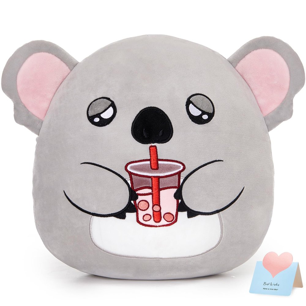12" Koala Plush Stuffed Animals Plushie Original Sleepy Boba Koala Squishy Pillow Holiday Birthday Gift for Kids Girls Boys Girlfriends
