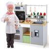 Kids Kitchen Playset with Cookware Accessories,Wooden Mini Pretend Toy Kitchenette,Farm & Kitchen Chef Pretend Play Set with Ice Maker, Chalkboard, Planter Area, Ages 3+,Colorful view 1