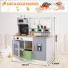 Kids Kitchen Playset with Cookware Accessories,Wooden Mini Pretend Toy Kitchenette,Farm & Kitchen Chef Pretend Play Set with Ice Maker, Chalkboard, Planter Area, Ages 3+,Colorful view 3