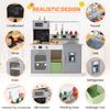 Kids Kitchen Playset with Cookware Accessories,Wooden Mini Pretend Toy Kitchenette,Farm & Kitchen Chef Pretend Play Set with Ice Maker, Chalkboard, Planter Area, Ages 3+,Colorful view 4