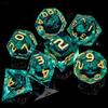 ARUOHHA Dragon Eye Dice Liquid Core DND Dice Green Sharp Edged Dice Set with Gift Box, Polyhedral D and D Dice Set Role Playing Game D20 D12 D10 D8 D6 D4 view 2