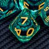 ARUOHHA Dragon Eye Dice Liquid Core DND Dice Green Sharp Edged Dice Set with Gift Box, Polyhedral D and D Dice Set Role Playing Game D20 D12 D10 D8 D6 D4 view 3