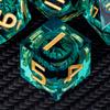 ARUOHHA Dragon Eye Dice Liquid Core DND Dice Green Sharp Edged Dice Set with Gift Box, Polyhedral D and D Dice Set Role Playing Game D20 D12 D10 D8 D6 D4 view 4