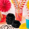 30 Pieces Black Silicone Jelly Bracelets Nonluminous Stretchy 80s Mixed Gummy Silicone Wristbands Hair Ties for Women Adults Party Accessories(Black) view 4
