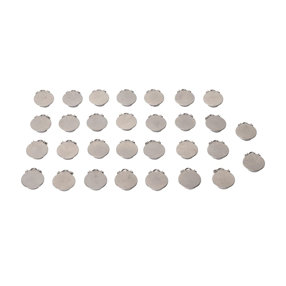 30pcs Metal Round Pacifier Clips for Toddler Rust Prevention Electroplated Stainless Steel Suspender Clips for Teething