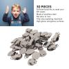 30pcs Metal Round Pacifier Clips for Toddler Rust Prevention Electroplated Stainless Steel Suspender Clips for Teething view 3
