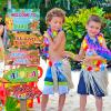 20 Pieces Luau Party Decorations Hawaiian Party Welcome Sign Summer Tropical Party Direction Signs for Fiesta Hawaiian Luau Tiki Themed Birthday Wedding Party Supplies with 2 Sheet Stickers view 3