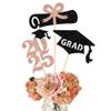 12 Pack 2025 Graduation Centerpiece Sticks Assembled Glitter Class of 2025 Lawyer Cake Toppers Diploma Grad Cap Table Centerpiece Sticks for Law School Survivor 2025 Graduation Party Rose Gold view 1
