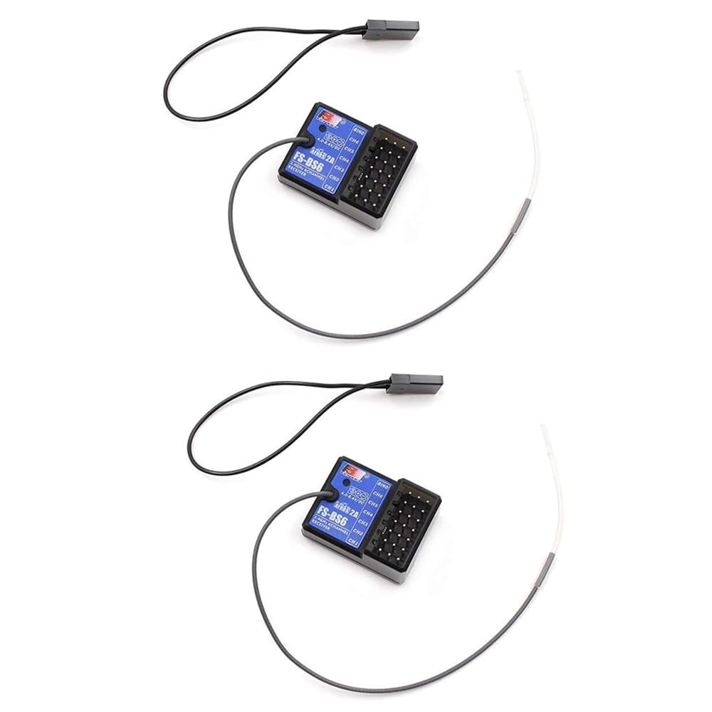 GoolRC Flysky FS-BS6 Receiver 2.4Ghz 6CH AFHDS2 Receiver Compatible with Flysky FS-GT5 FS-IT4S RC Transmitter for RC Car Boat (2PCS)