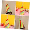 Ciieeo Birthday Party Cone Hats for Boy Girl Festival Headwear Cloth Birthday Hat Props for Boys and Girls for Celebrations and Decorations view 3