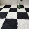 12 Pcs Interlocking Carpet Rugs with Edgings,Plush Floor Tiles 12X12 Inch,Puzzle Foam Playmat,Interlocking Foam Tiles(Size:0.39 inch,Color:Black+White) view 1