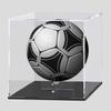 CANCLEAR Acrylic Display Case with Ball Stand for Full Size Footballs, Versatile Clear Acrylic Display Box for Sport Souvenirs Showcase view 1