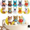 10 Pieces Bear Cake Topper Baby Shower Mini Bear Cake Decorations Bear Cake Toppers for Baby Shower Birthday Party Decorations view 2