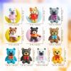 10 Pieces Bear Cake Topper Baby Shower Mini Bear Cake Decorations Bear Cake Toppers for Baby Shower Birthday Party Decorations view 3