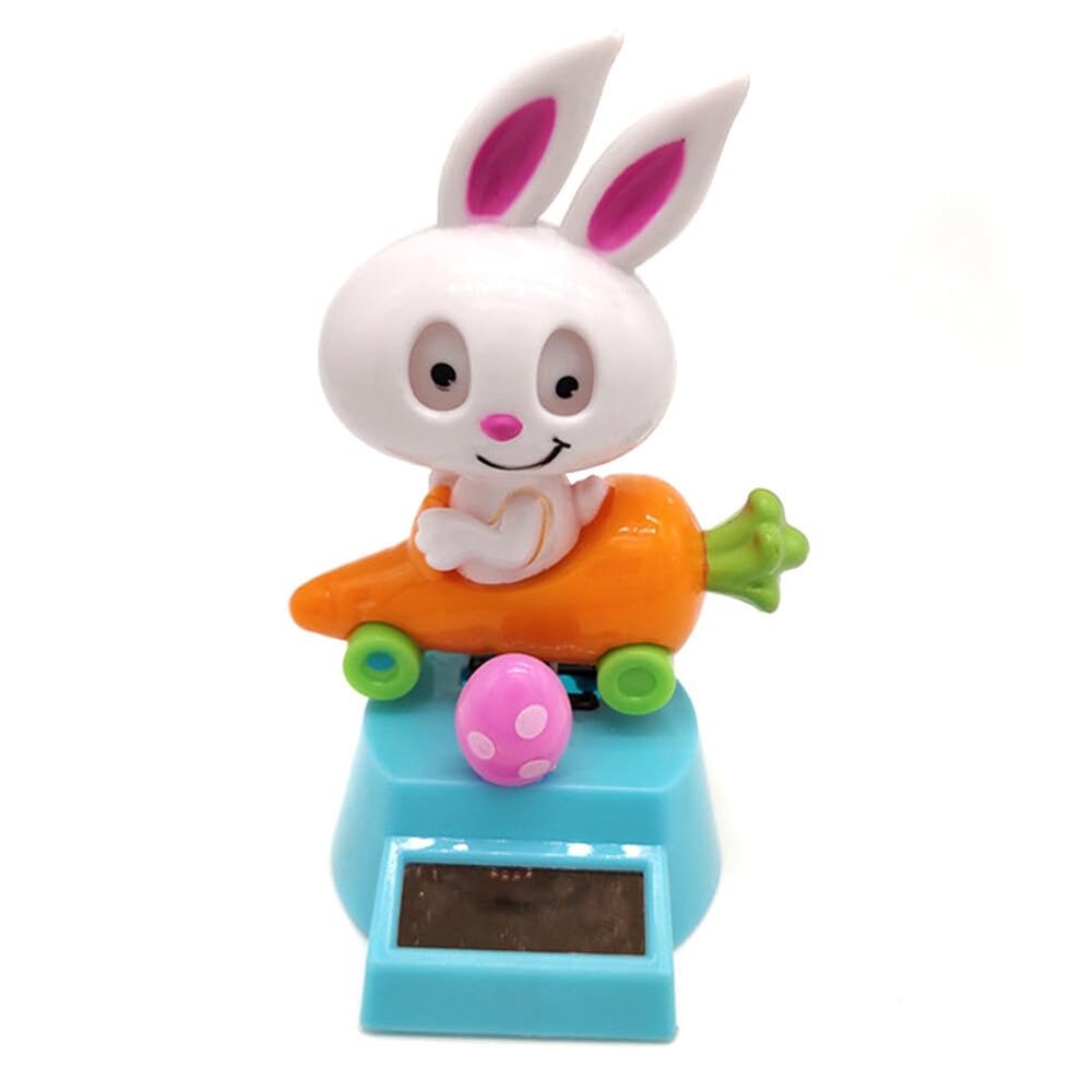 Katutude Solar Powered Dancing Figures Dashboard Solar Dancing Toys Cute Bunny Shaking Head Doll Car Interior Decor Window Sill Home Office Desktop Solar Dancing Figures