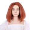 DUDUWIG Orange Brown Straight Wig Short Orange Side Part Wig for Halloween Cosplay Heat Resistant Synthetic Wigs with Wigs Cap (Small Size) view 2