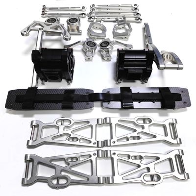 KEBEILEE CNC Aluminum & Carbon Fiber Upgrade Components for LOSI DBXL-E 2.0 1/5 (Silver+Black)