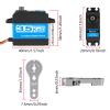DWEII 2PACK 35kg high Torque Coreless Motor servo Metal Gear Digital and Stainless Steel Gear servo Compatible with Arduino servo for RC Helicopter Airplane Car Boat Robot Controls DIY view 2