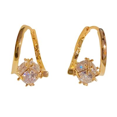 Drop Dangle Earrings for Women Of Earrings Female Hundred With Small Delicate Zirconia Ear Buckle Ear (Gold, One Size)