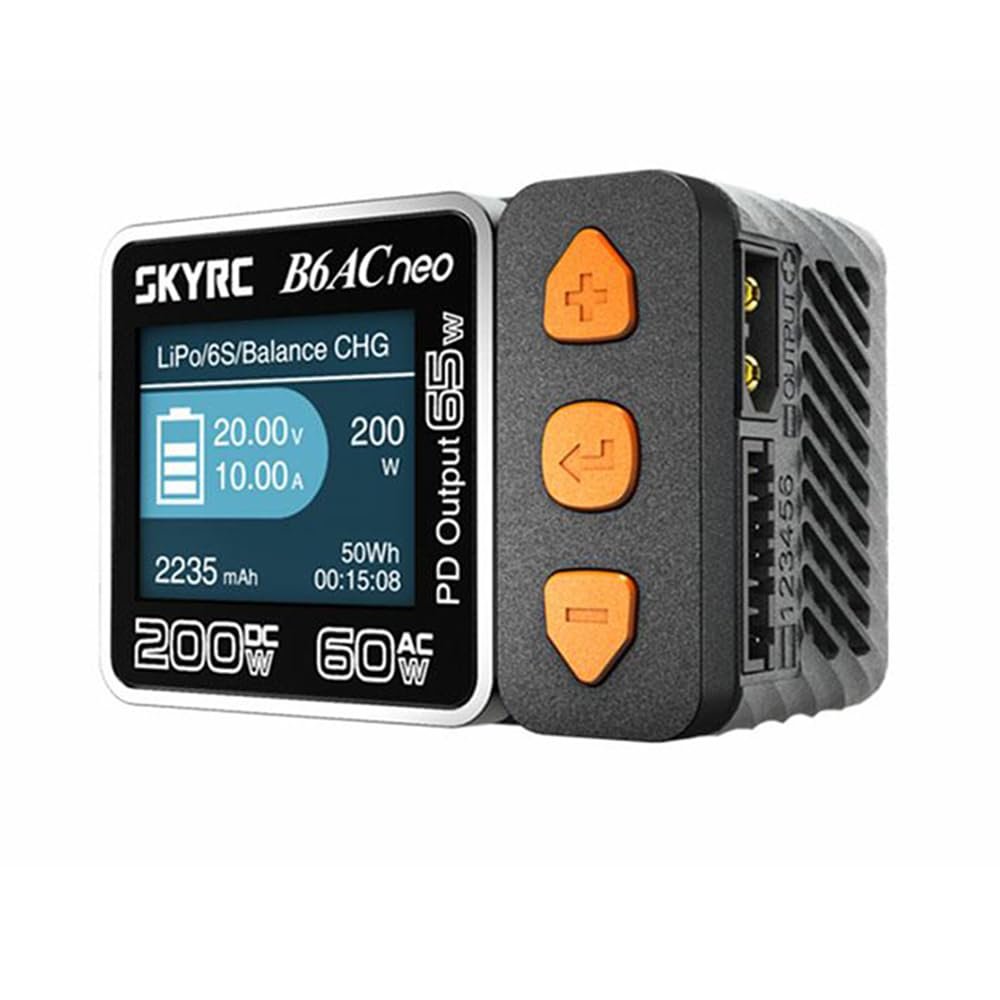 GoolRC B6ACneo Smart Charger DC 200W AC 60W LiPo Battery Balance Charger for 1-6S LiPo/Life/LiIon/LiHV, 1-15S NiMH/NiCd, 3S/6S Pb Batteries