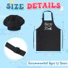 XLSXEXCL Kids Apron and Chef Hat Set, Kiss The Little Cook Apron Adjustable Child Apron Chef in Training Funny Apron with 2 Pockets for Boys and Girls (Black) view 2
