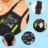 XLSXEXCL Kids Apron and Chef Hat Set, Kiss The Little Cook Apron Adjustable Child Apron Chef in Training Funny Apron with 2 Pockets for Boys and Girls (Black) view 3
