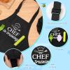 XLSXEXCL Kids Apron and Chef Hat Set, CHEF in training Apron Adjustable Child Aprons Chef in Training Funny Aprons with 2 Pockets for Boys and Girls (Black) view 3