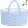 ABenkle Diaper Caddy Organizer, Boho Rustic Cotton Rope Nursery Baby Basket, Changing Table Organizer for Baby Diaper Storage and Baby Shower view 1