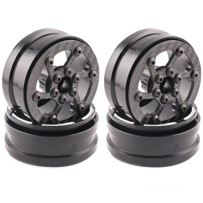 1.9" Aluminum Beadlock Wheel Rims 4PCS Carbon Fiber for 1/10 RC Crawler TRX4 Axial Capra SCX10 VS4-10 Gen8 Upgraded Carbon Fiber 1.9 Beadlock Wheel Rims