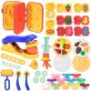 Crelloci Play Color Dough Tools Set, Deluxe 41PCS Kitchen Creations Accessories Kit, with 12 Cans Dough, Stamper Cookbook Food Mold Roller Cutter Extruder, Gift for Kids Boys Girls Ages 3+ view 1