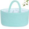 ABenkle Diaper Caddy Organizer, Boho Rustic Cotton Rope Nursery Baby Basket, Changing Table Organizer for Baby Diaper Storage and Baby Shower view 1