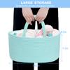 ABenkle Diaper Caddy Organizer, Boho Rustic Cotton Rope Nursery Baby Basket, Changing Table Organizer for Baby Diaper Storage and Baby Shower view 3