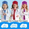COTATERO Doctor Scrubs Costume for Kids With Stethoscope Lab Coat Career Day Costume Halloween Dress Up For Boys Girls 3-12 (Purple, XL-140/7-8Y) view 3