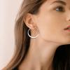 BTAKANPP Jewelry Cute Simple And Light Luxury Stainless Steel Ear Rings Circle Ear Accessories Jewelry Tassel (B, One Size), RkM1GZNDA view 2