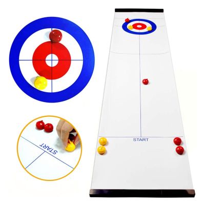 atcdfuw Foldable Mini Curling Table Curling Ball Tabletop Curling Game For Kid Adult Family School Travel Tabletop Culing Game Desk Games For Office For Adults