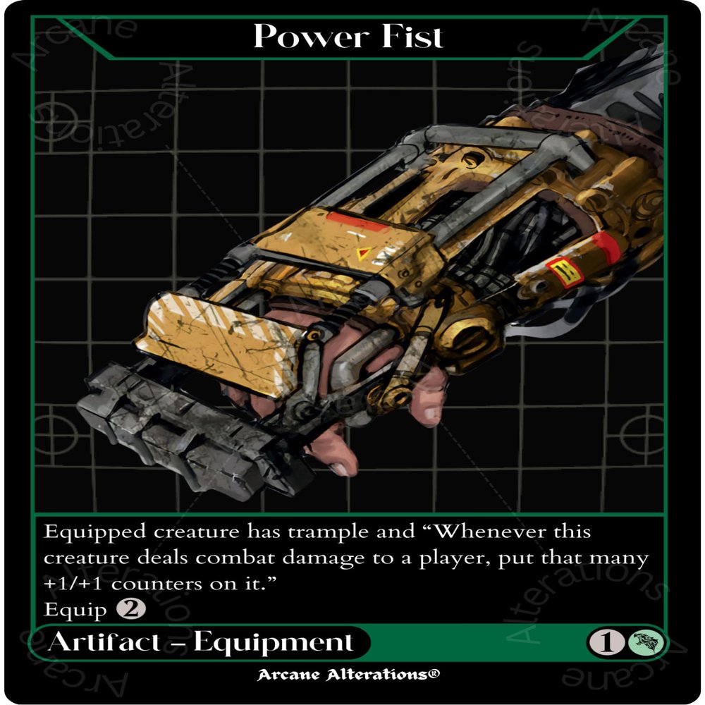 Arcane Alterations Power Fist Fallout Crossover - Altered Art Custom Proxy Cards